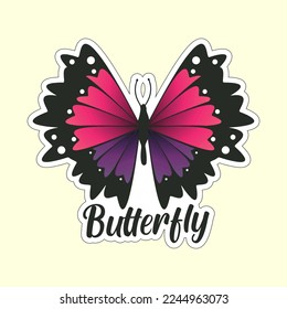 Beautiful colorful butterflies. Butterfly illustration for stickers or print. Butterfly vector design
