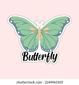 Beautiful colorful butterflies. Butterfly illustration for stickers or print. Butterfly vector design
