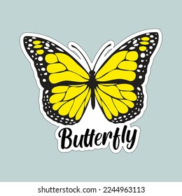 Beautiful colorful butterflies. Butterfly illustration for stickers or print. Butterfly vector design