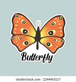 Beautiful colorful butterflies. Butterfly illustration for stickers or print. Butterfly vector design