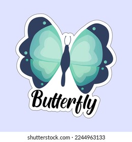 Beautiful colorful butterflies. Butterfly illustration for stickers or print. Butterfly vector design