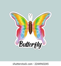 Beautiful colorful butterflies. Butterfly illustration for stickers or print. Butterfly vector design