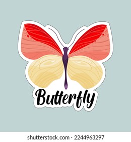 Beautiful colorful butterflies. Butterfly illustration for stickers or print. Butterfly vector design