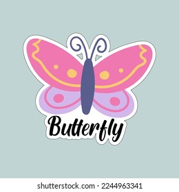 Beautiful colorful butterflies. Butterfly illustration for stickers or print. Butterfly vector design