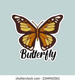 Beautiful colorful butterflies. Butterfly illustration for stickers or print. Butterfly vector design
