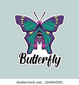 Beautiful colorful butterflies. Butterfly illustration for stickers or print. Butterfly vector design