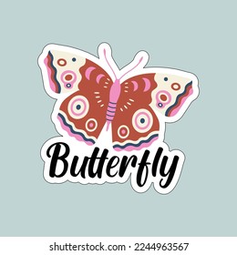 Beautiful colorful butterflies. Butterfly illustration for stickers or print. Butterfly vector design