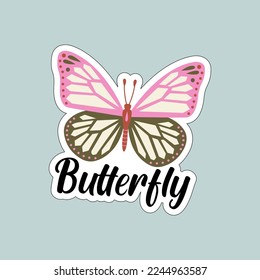 Beautiful colorful butterflies. Butterfly illustration for stickers or print. Butterfly vector design