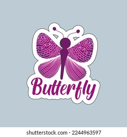 Beautiful colorful butterflies. Butterfly illustration for stickers or print. Butterfly vector design
