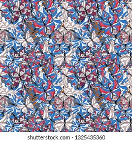 Beautiful colorful butterflies on a blue, black and white background. Vector fashion butterflies wallpaper for child. Children butterfly seamless pattern.