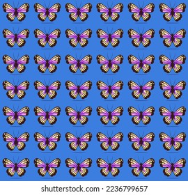 Beautiful colorful butterflies, seamless pattern, vector ornament