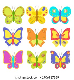 Cute Butterfly Big Googly Eyes Cartoon Stock Vector (Royalty Free ...