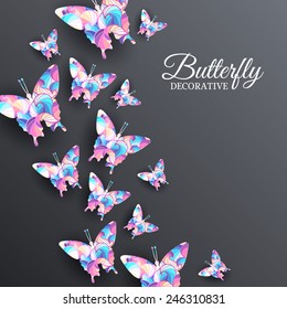 beautiful colorful butterfly background concept. Vector illustration design. Template for website and mobile appliance