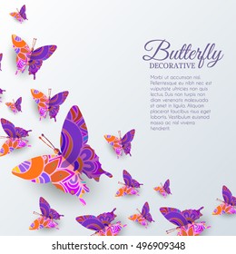 beautiful colorful butterfly background concept. Vector illustration template desig