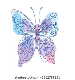 A beautiful, colorful butterfly illustration, capturing nature's grace. Ideal for nature designs, wildlife illustrations, and spring-themed decor.