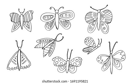 Beautiful Colorful Butterfly Isolated On White Stock Vector (Royalty ...
