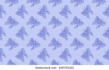Beautiful colorful butterfly isolated on a white background. Hand drawing line vector sketch