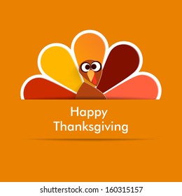  Beautiful, colorful cartoon of turkey bird for Happy Thanksgiving celebration, can be use as flyer, poster or banner. 	