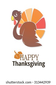 Beautiful, colorful cartoon of turkey bird for Happy Thanksgiving celebration. Happy Thanksgiving Turkey.