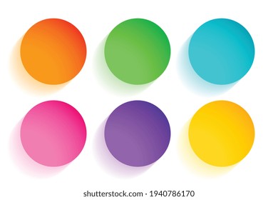 beautiful colorful circles set of six