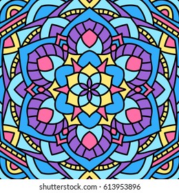 Beautiful colorful circular pattern. An unusual background mandala. Vector illustration.