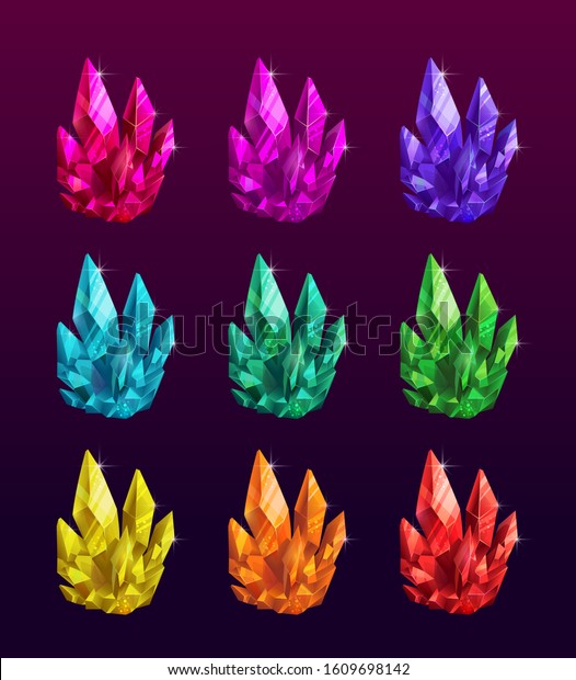 red and purple gems