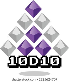 Hermoso y colorido logo de d10 dados 