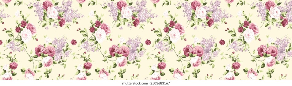 Beautiful colorful design digital textile seamless floral abstract geometric all over patterns.