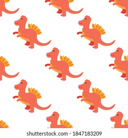 Beautiful colorful dinosaur on a white background. Predators in a flat style. Cartoon animals reptiles for web pages.
Stock vector illustration for decor, design, textile baby,
wallpaper