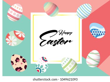 Beautiful colorful Easter eggs background.