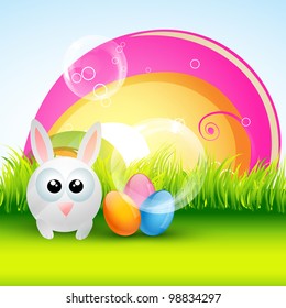 beautiful colorful easter rabbit vector design