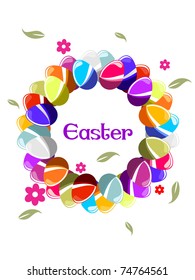 beautiful colorful egg shape frame for easter celebration