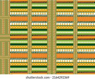 Beautiful Colorful Elements Border With Small Supporting Borders For Textile Prints And Suits And Sarees