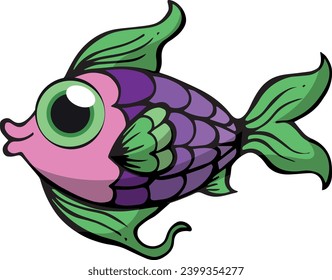 Beautiful colorful fish swimming at ocean