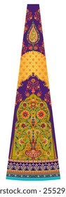 Beautiful colorful floral ornament style panel lehenga design