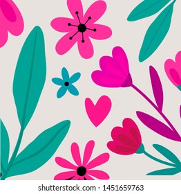 Beautiful colorful floral pattern. Vector illustration