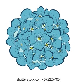 beautiful colorful  flower ball sphere isolated. Hand-drawn spring color flower. design greeting card and invitation of the wedding, birthday, Valentine's Day, earth day, spring day, mother's day 