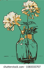 Beautiful colorful flower illustration. fashion bloom pattern for Silk scarf, decoration for cards, cover of books.