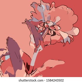 Beautiful colorful flower illustration. fashion bloom pattern for Silk scarf, decoration for cards, cover of books.