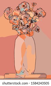 Beautiful colorful flower illustration. fashion bloom pattern for Silk scarf, decoration for cards, cover of books.