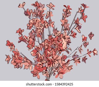 Beautiful colorful flower illustration. fashion bloom pattern for Silk scarf, decoration for cards, cover of books.