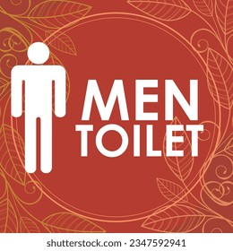 BEAUTIFUL COLORFUL FLOWER AND LEAF ORNAMENT FOR MEN TOILET SIGN VECTOR ILLUSTRATION