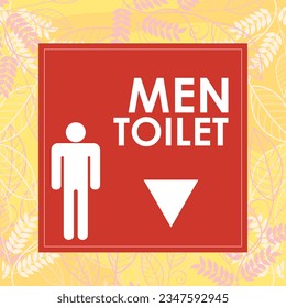 BEAUTIFUL COLORFUL FLOWER AND LEAF ORNAMENT FOR MEN TOILET SIGN VECTOR ILLUSTRATION