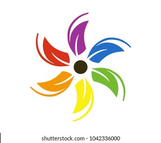 beautiful colorful flower logo design illustration silhouette idea concept