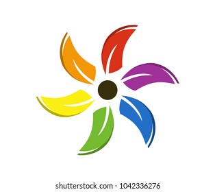 beautiful colorful flower logo design illustration silhouette idea concept