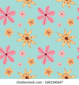 beautiful colorful flower vector pattern