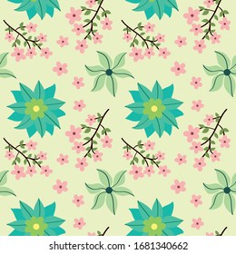 hermoso y colorido patrón vectorial de flores