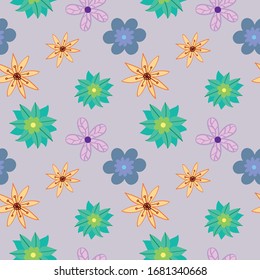 beautiful colorful flower vector pattern