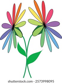 beautiful colorful flowers in vector