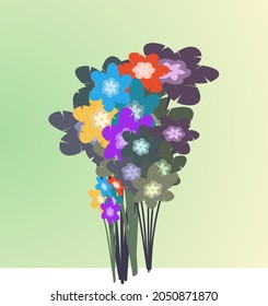 
beautiful colorful flowers with vector format